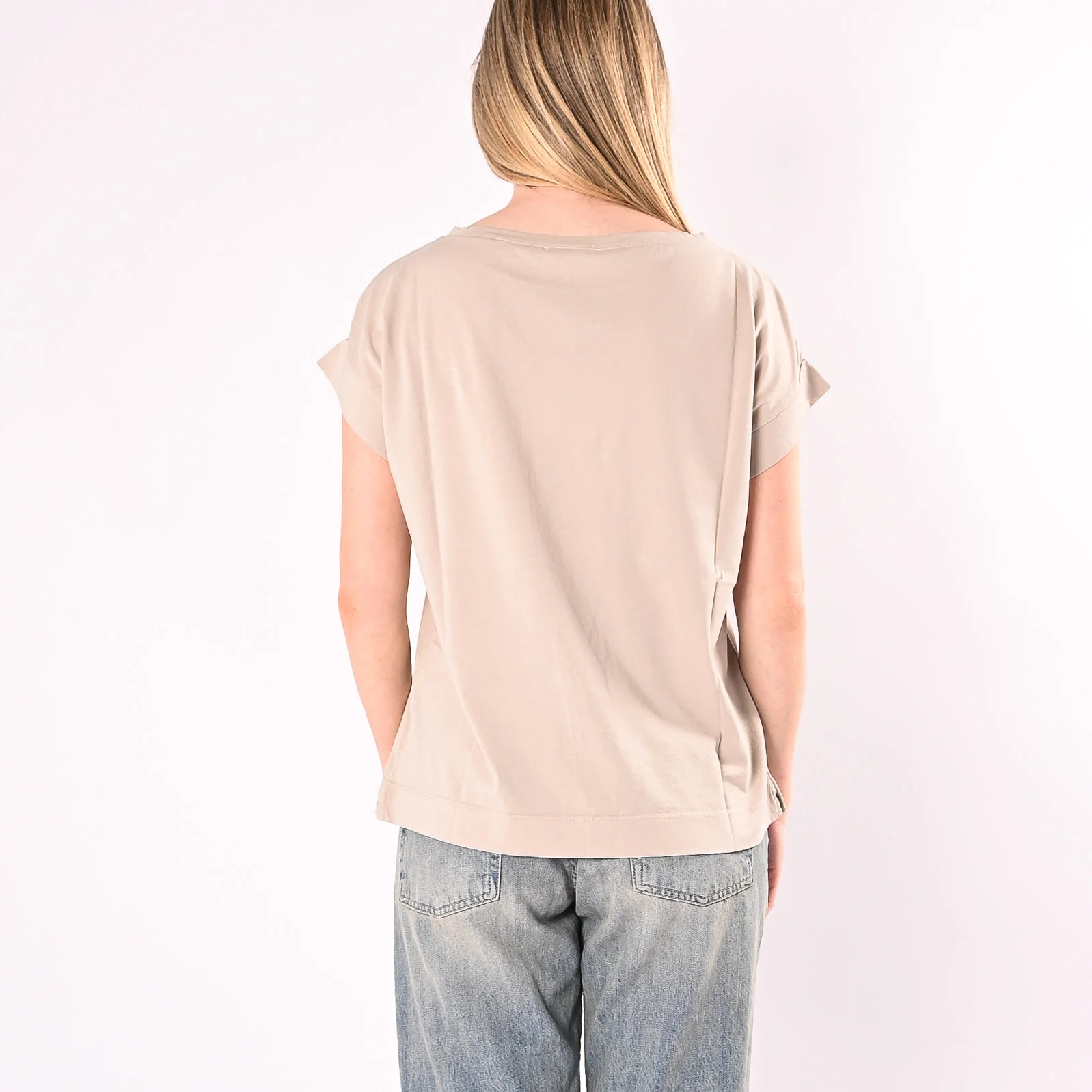 VICOLO - T-SHIRT A SCATOLA SCOLLO BARCHETTA ART. UAB0296/S - SASSO - Image 4