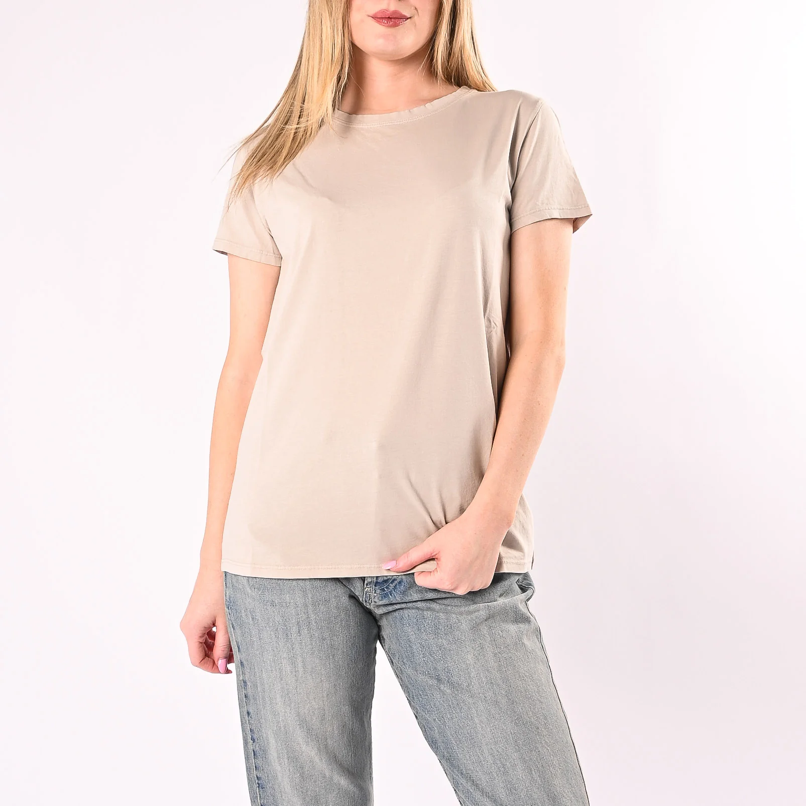VICOLO - T-SHIRT GIROCOLLO MANICA CORTA ART. UAB0083/B - BEIGE