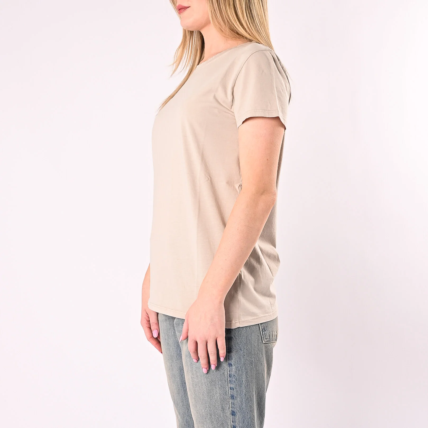 VICOLO - T-SHIRT GIROCOLLO MANICA CORTA ART. UAB0083/B - BEIGE - Image 3