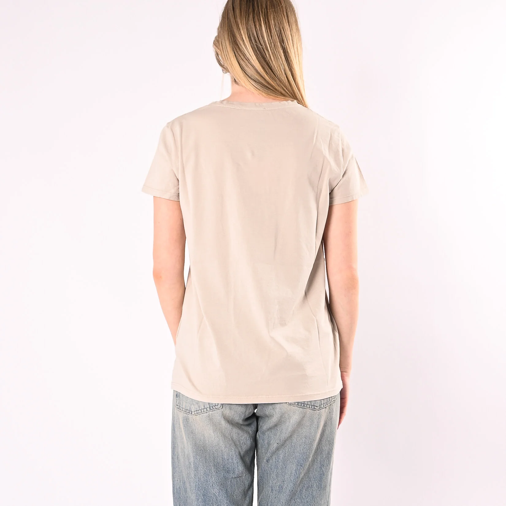 VICOLO - T-SHIRT GIROCOLLO MANICA CORTA ART. UAB0083/B - BEIGE - Image 4