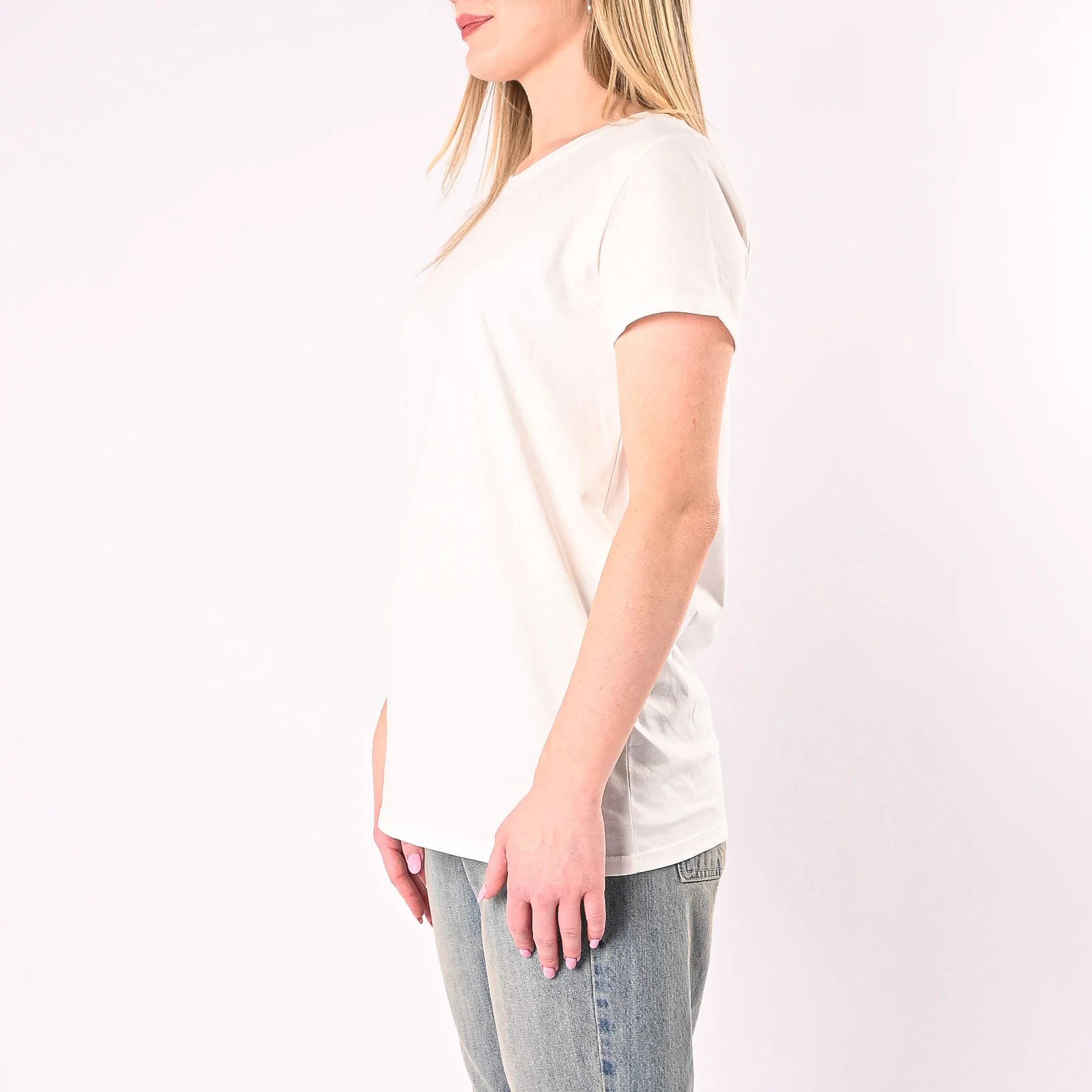 VICOLO - T-SHIRT GIROCOLLO MANICA CORTA ART. UAB0083/BI - BIANCO - Image 3