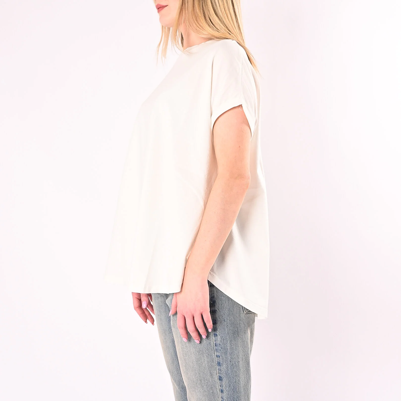 VICOLO - T-SHIRT OVER FONDO SVASATO ART. UAB0390/N - NATURALE - Image 3